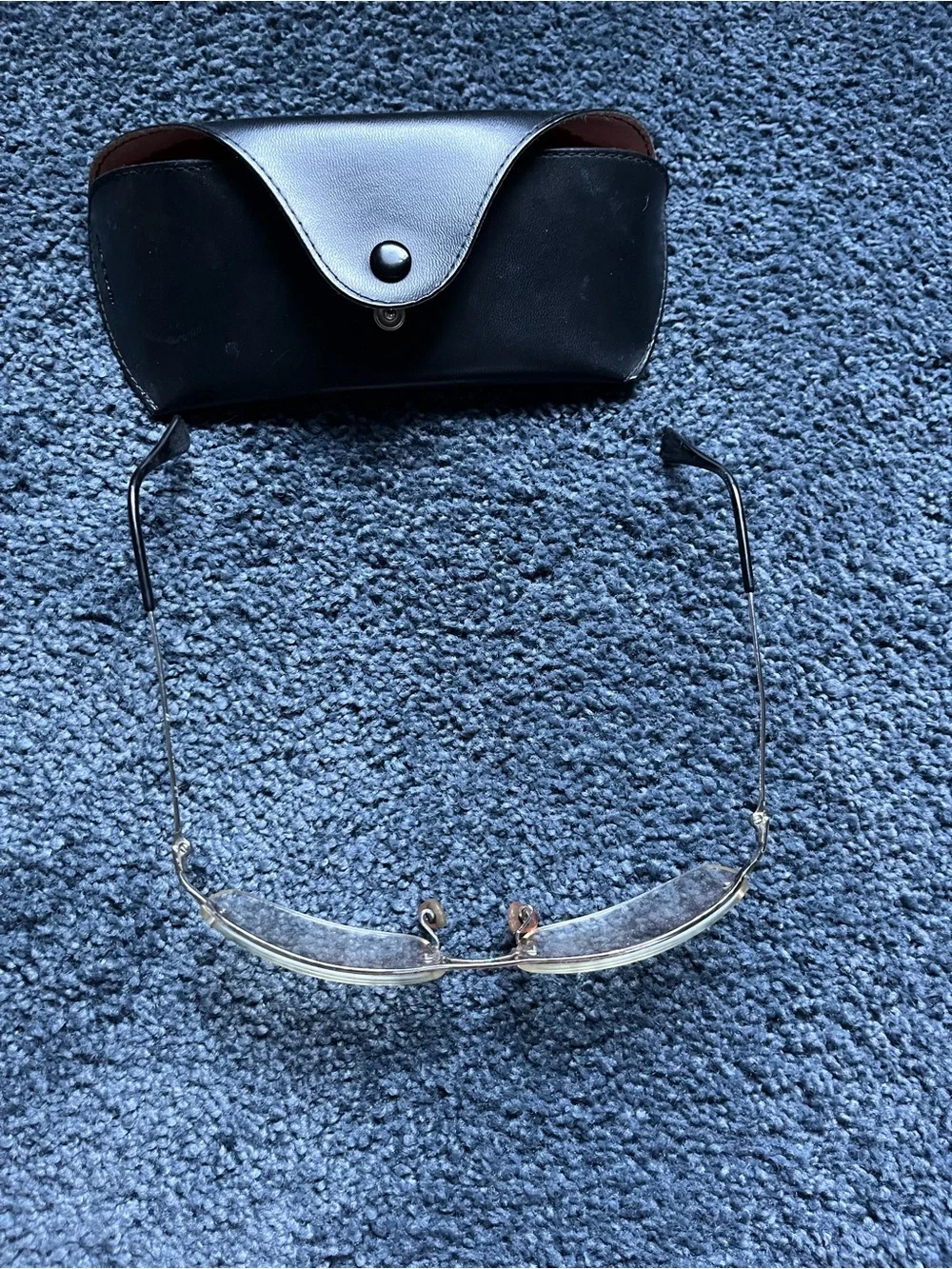 Vintage Ray Ban Rimless Silver/Clear Sunglasses with Black Case